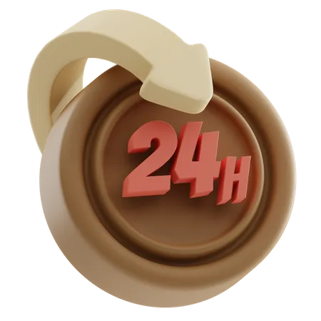 24 Hour Service  3D Icon