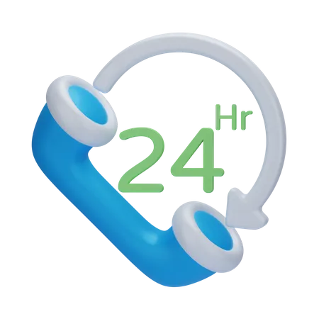 24 Hour Service 3 D Customer Service 3D Icon