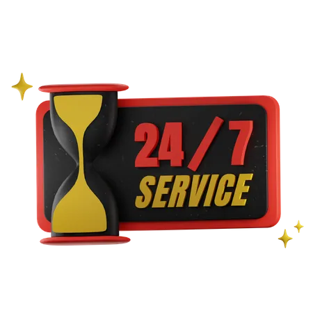 24 Hour Service Everyday  3D Icon