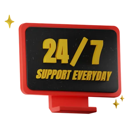 24 Hour Service Everyday  3D Icon