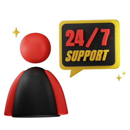 24 Hour Service Everyday  3D Icon