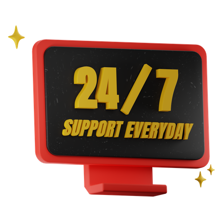 24 Hour Service Everyday  3D Icon