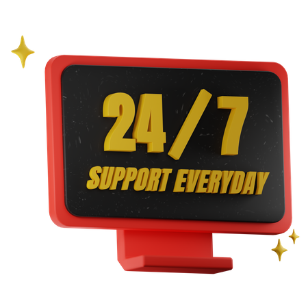 24 Hour Service Everyday 3D Icon