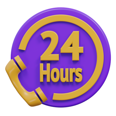 24 Hour Services  3D Icon