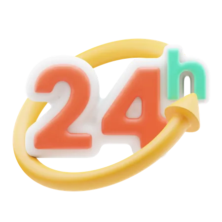 24 Hour Services  3D Icon