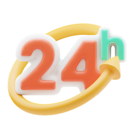 24 Hour Services 3D Icon