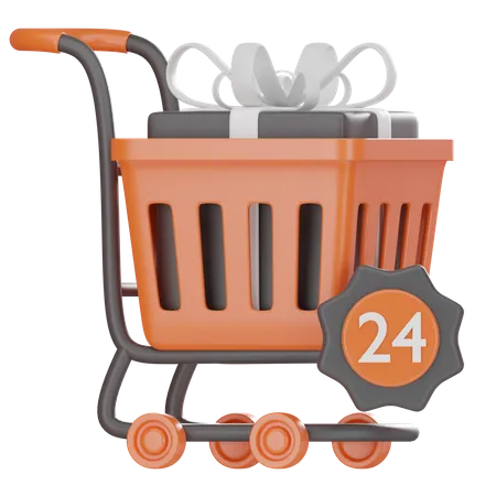 24 Hour Shopping  3D Icon