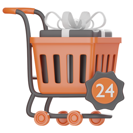 24 Hour Shopping  3D Icon