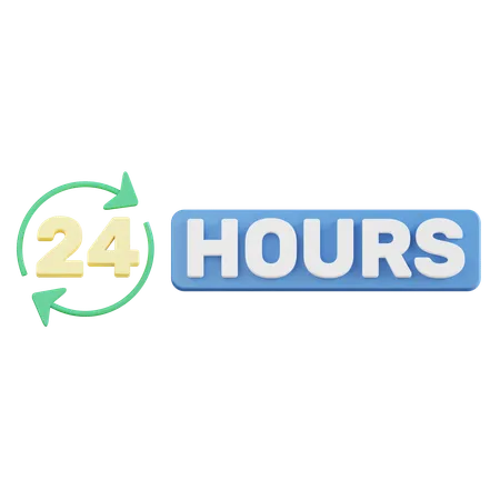 3 D 24 Hours Icon Illustration 3D Icon