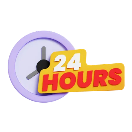 24 Hours  3D Icon