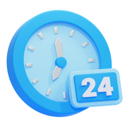 24 시간  3D Icon
