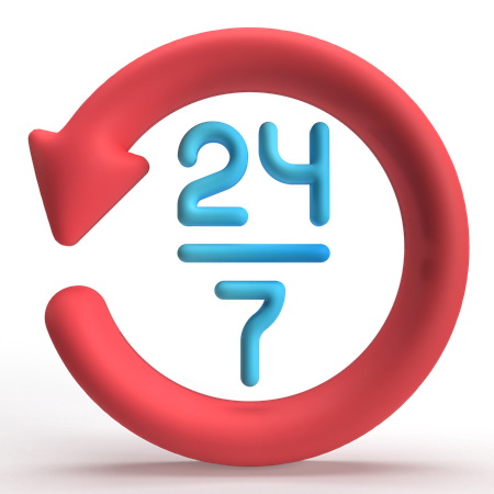 24 시간  3D Icon