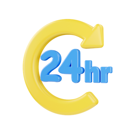 24 Hours  3D Icon