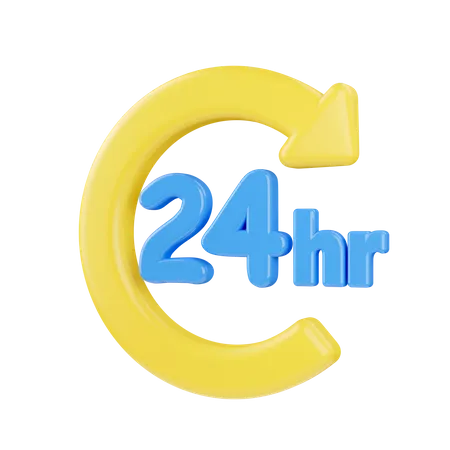 24 Hours  3D Icon