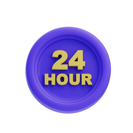 24 Hours  3D Icon