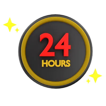 24 Hours  3D Icon