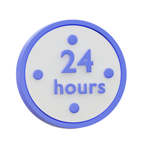 24 Hours  3D Icon