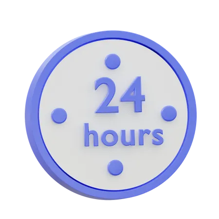 24 Hours  3D Icon