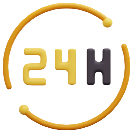 24 Hours  3D Icon