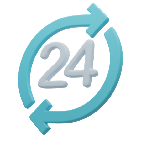 24 Hours  3D Icon