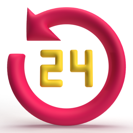 24 Hours  3D Icon