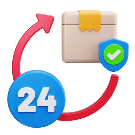 24 hours  3D Icon