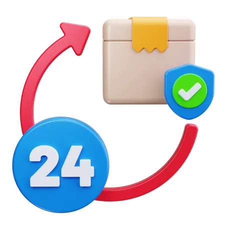 24 hours  3D Icon