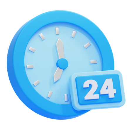 24 Hours  3D Icon