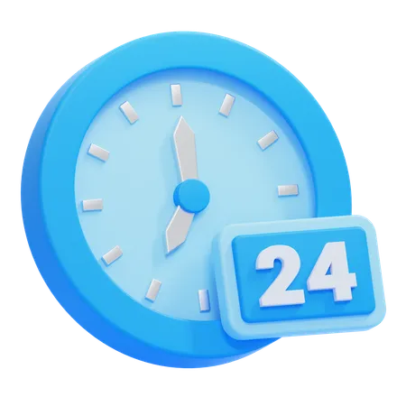 24 Hours  3D Icon