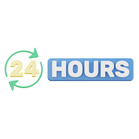 24 hours  3D Icon