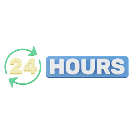 24 hours  3D Icon