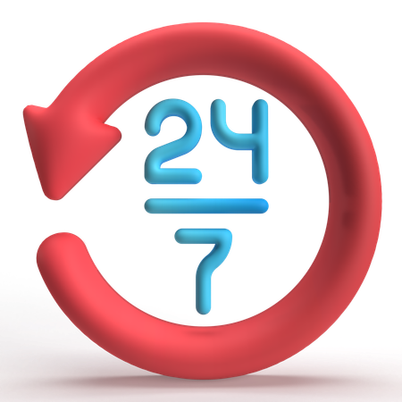 24 Hours  3D Icon