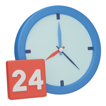 24 Hours  3D Icon