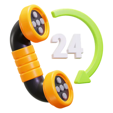 24 Hours  3D Icon