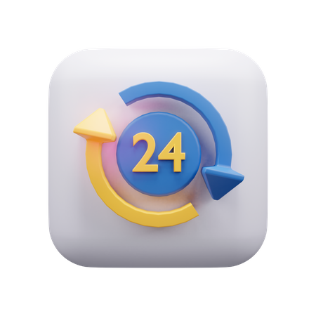 24 hours  3D Icon