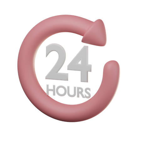 24 Hours  3D Icon
