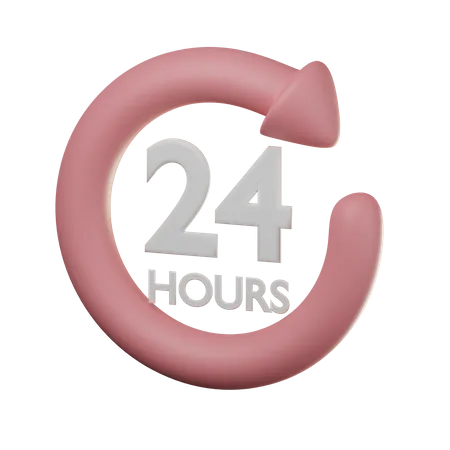 24 Hours  3D Icon