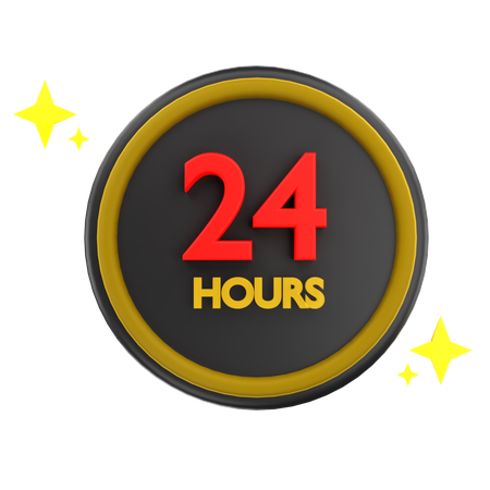 3d 24 hours service icon 18868632 PNG