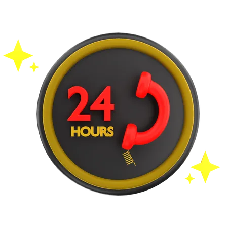 10 Premium 3 D Render 24 Hours Service Illustration 3D Icon