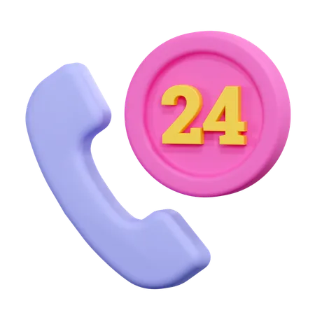 Call 24 Hours Illustration 3D Icon