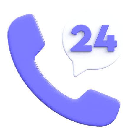 24 Hours Call  3D Icon
