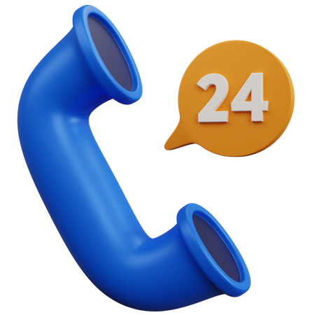 24 Hours Call  3D Icon