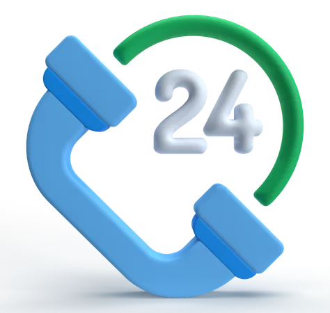 24 Hours Call  3D Icon