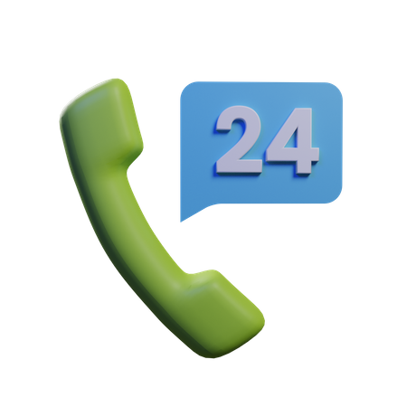 24 Hours Call  3D Icon