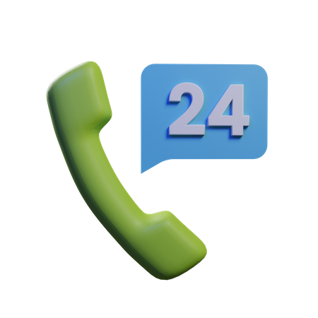 24 Hours Call  3D Illustration