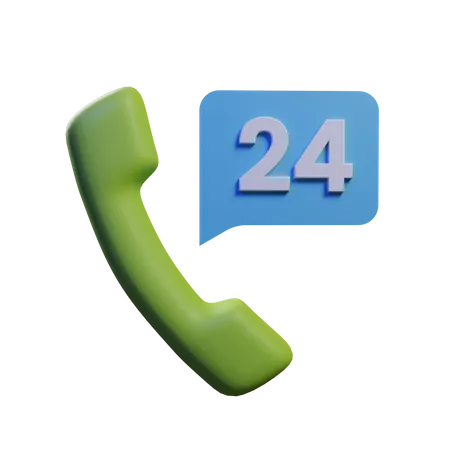24 Hours Call 3D Illustration