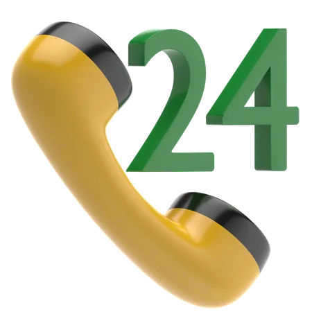 24 Hours Call Service  3D Icon