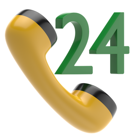 24 Hours Call Service 3D Icon