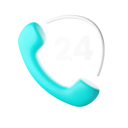 24 Hours Call Service  3D Icon