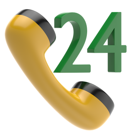 24 Hours Call Service 3D Icon